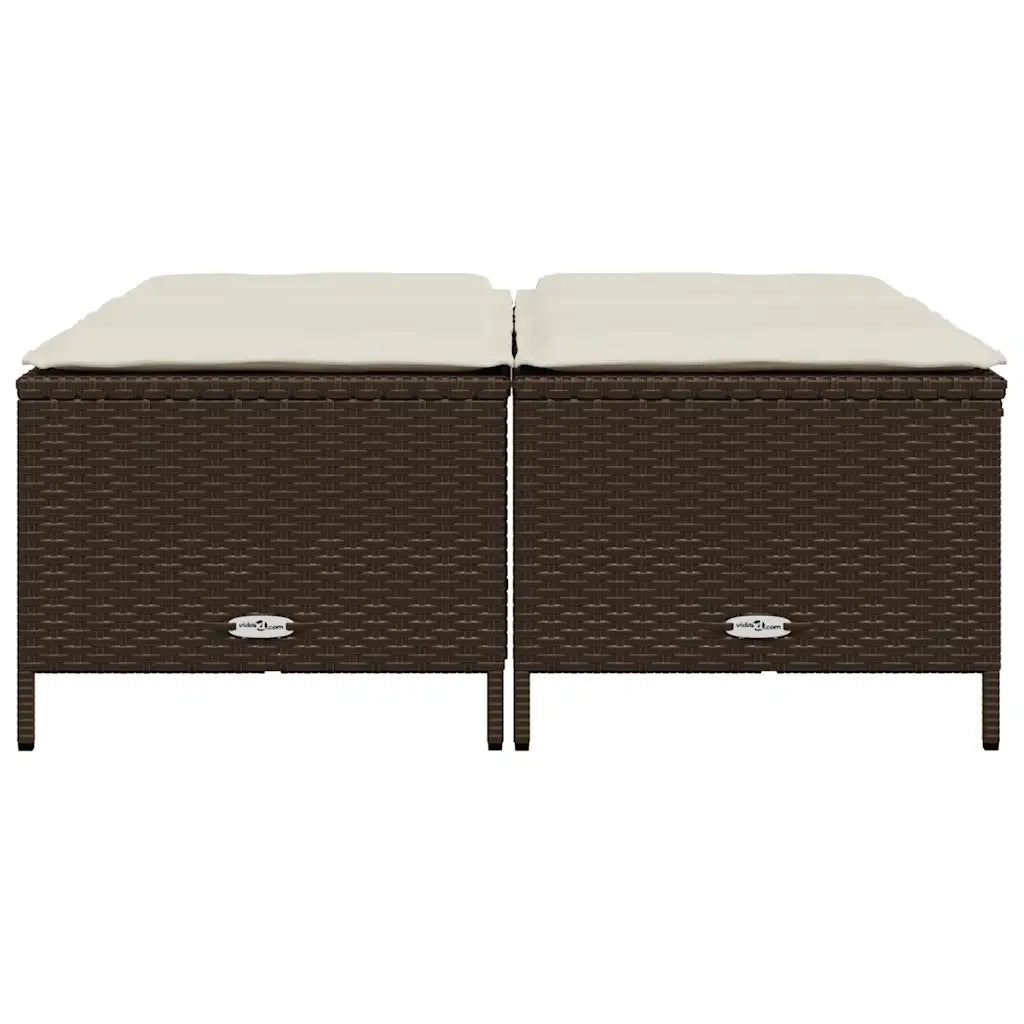 Sgabelli da Giardino con Cuscini 4 pz Marrone in Polyrattan CFW7226255