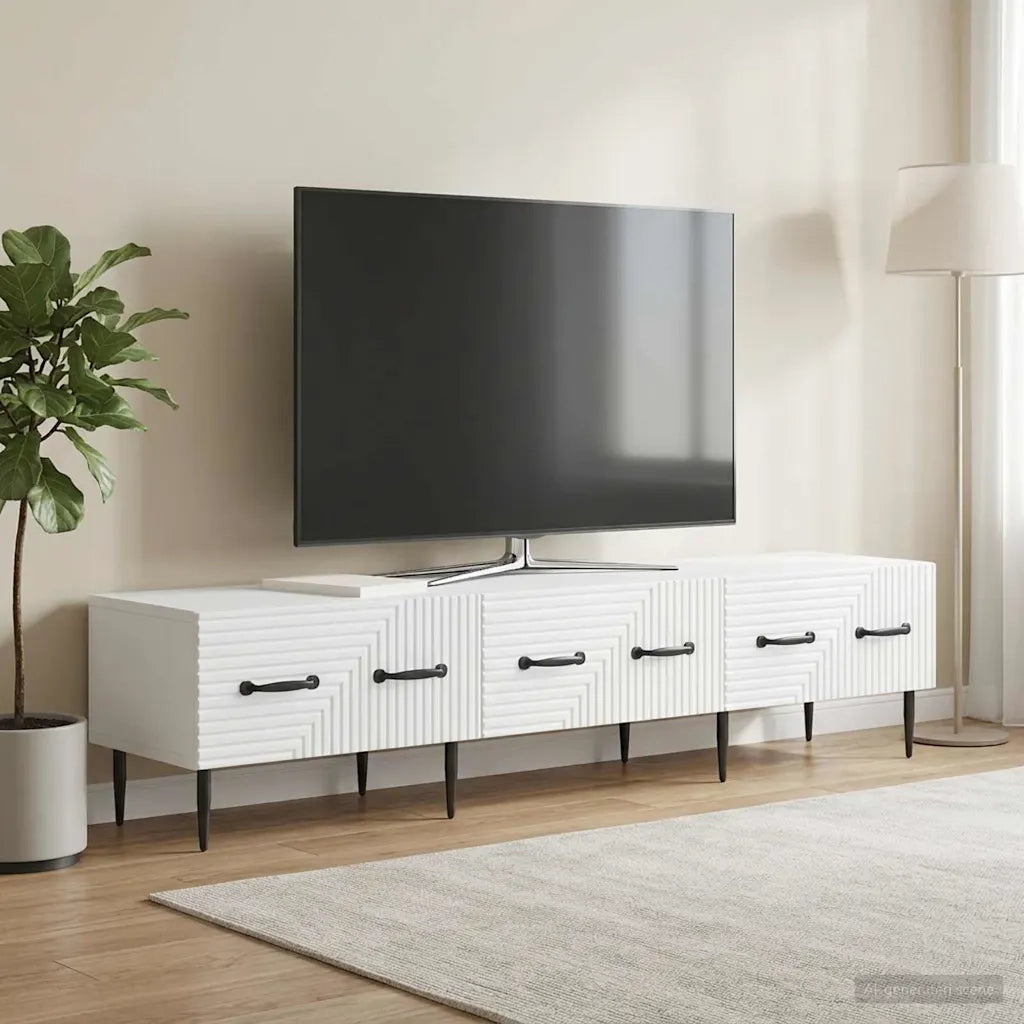 Mobile TV Bianco 147 x 34,5 x 30 cm Legno ingegnerizzato 894935