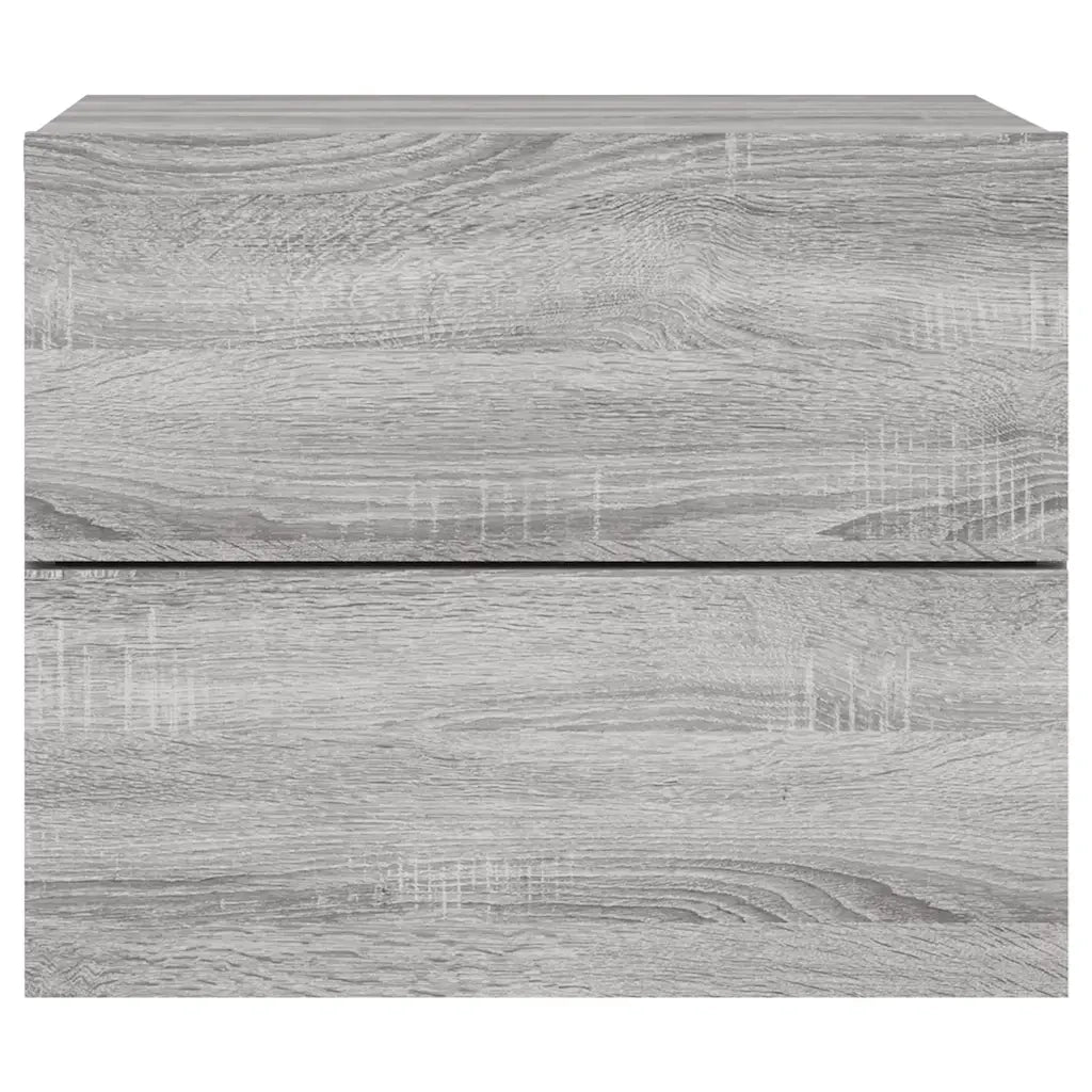 Comodino a Parete con Luci LED-Tavolino da notte sospeso Grigio Sonoma 316426
