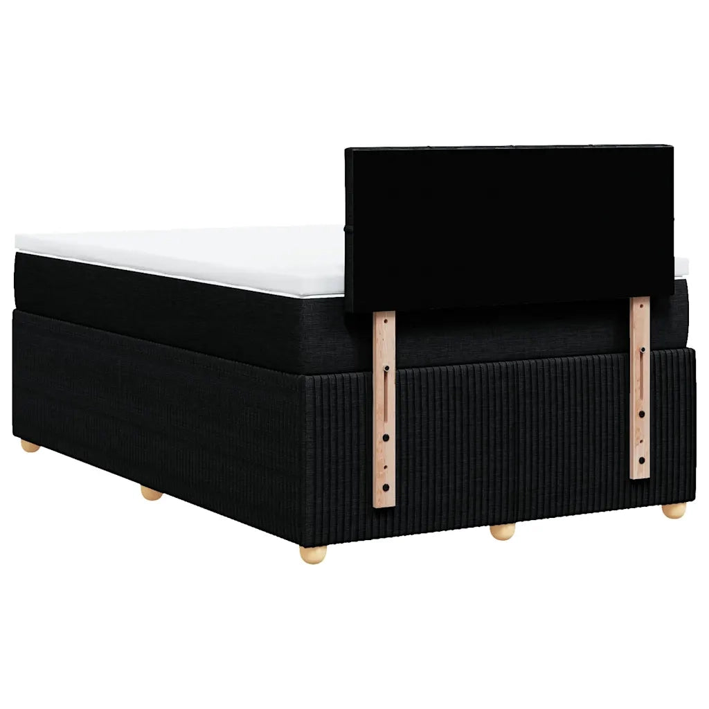 Giroletto a Molle con Materasso Nero 120x190 cm in Tessuto