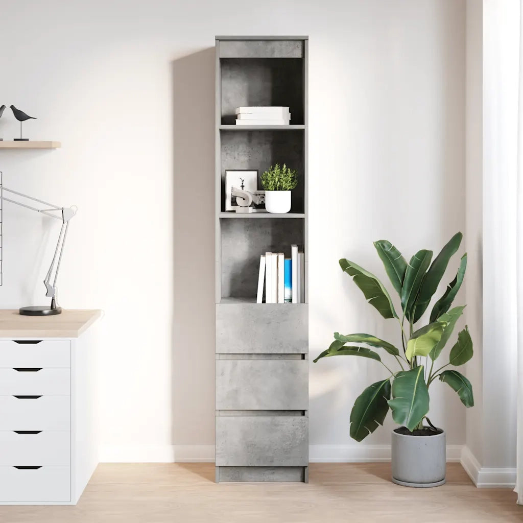 Credenza Grigio Cemento 37,5x35x180 cm in Legno Multistrato 861664