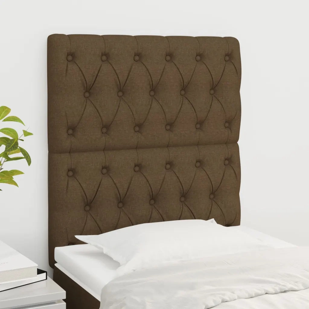 Testiera-Testata-Testiera Decorativa Marrone Scuro 80x7x118/128 cm Tessuto