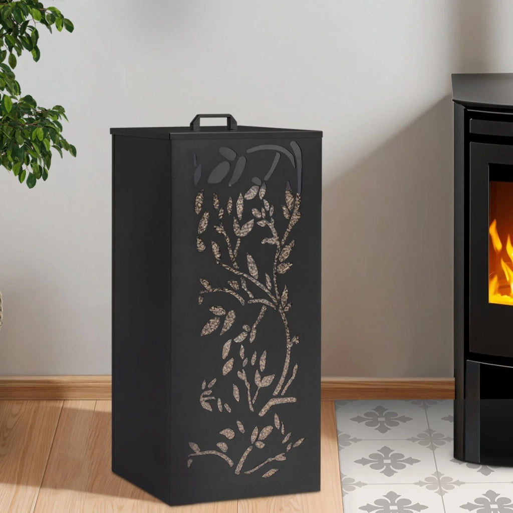 IDMarket - Depósito de pellets 55KG almacenamiento de pellets 35 x 35 x 92 cm - motivo floral