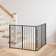 Cancello per cani 2 pcs Nero 100 x 80 cm Acciaio zincato 891992