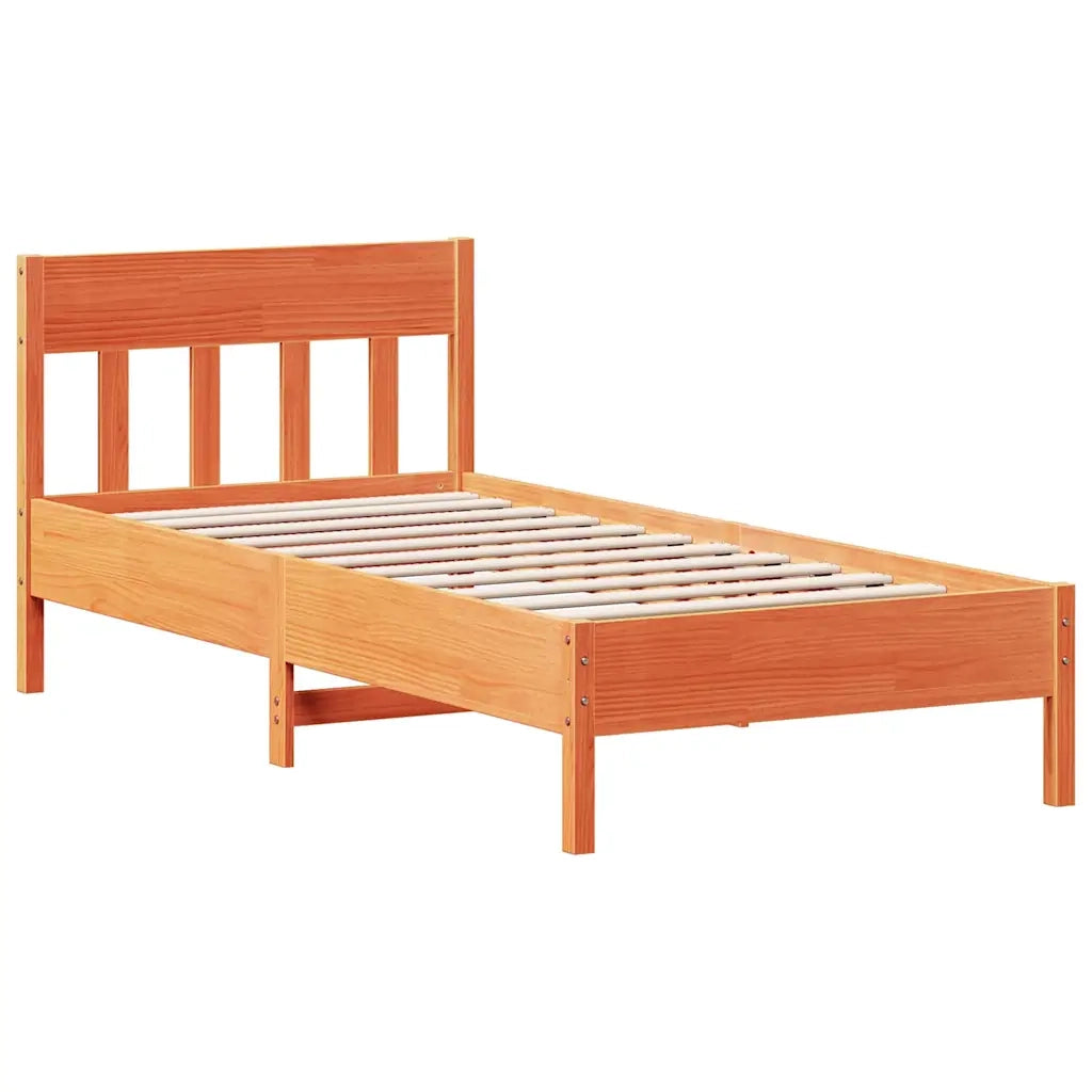 Letto senza Materasso Marrone Cera 90x190 cm in Legno di Pino 3301889