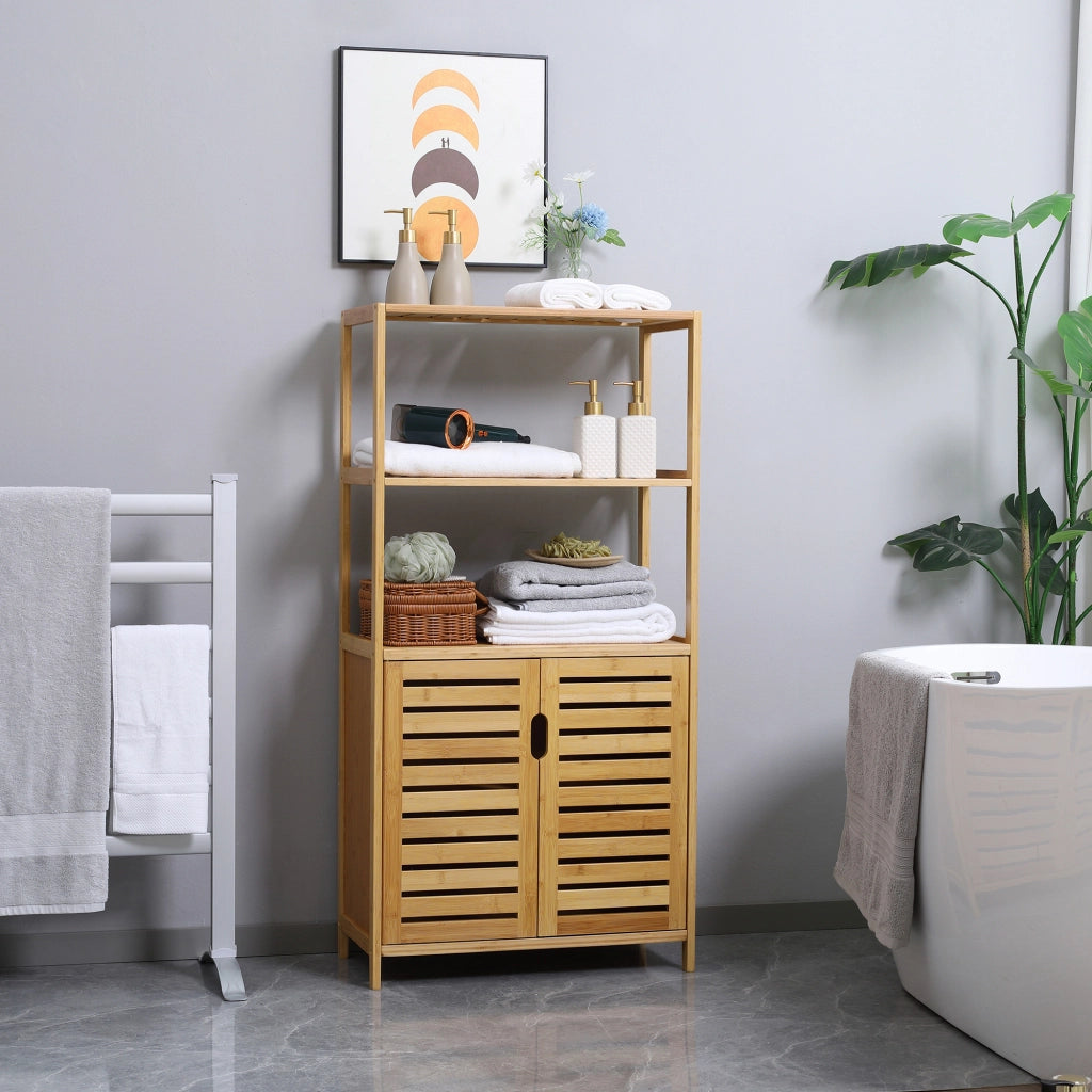Mobile bagno con ante a lamelle ¨C Xylo ¨C bamb¨´ naturale