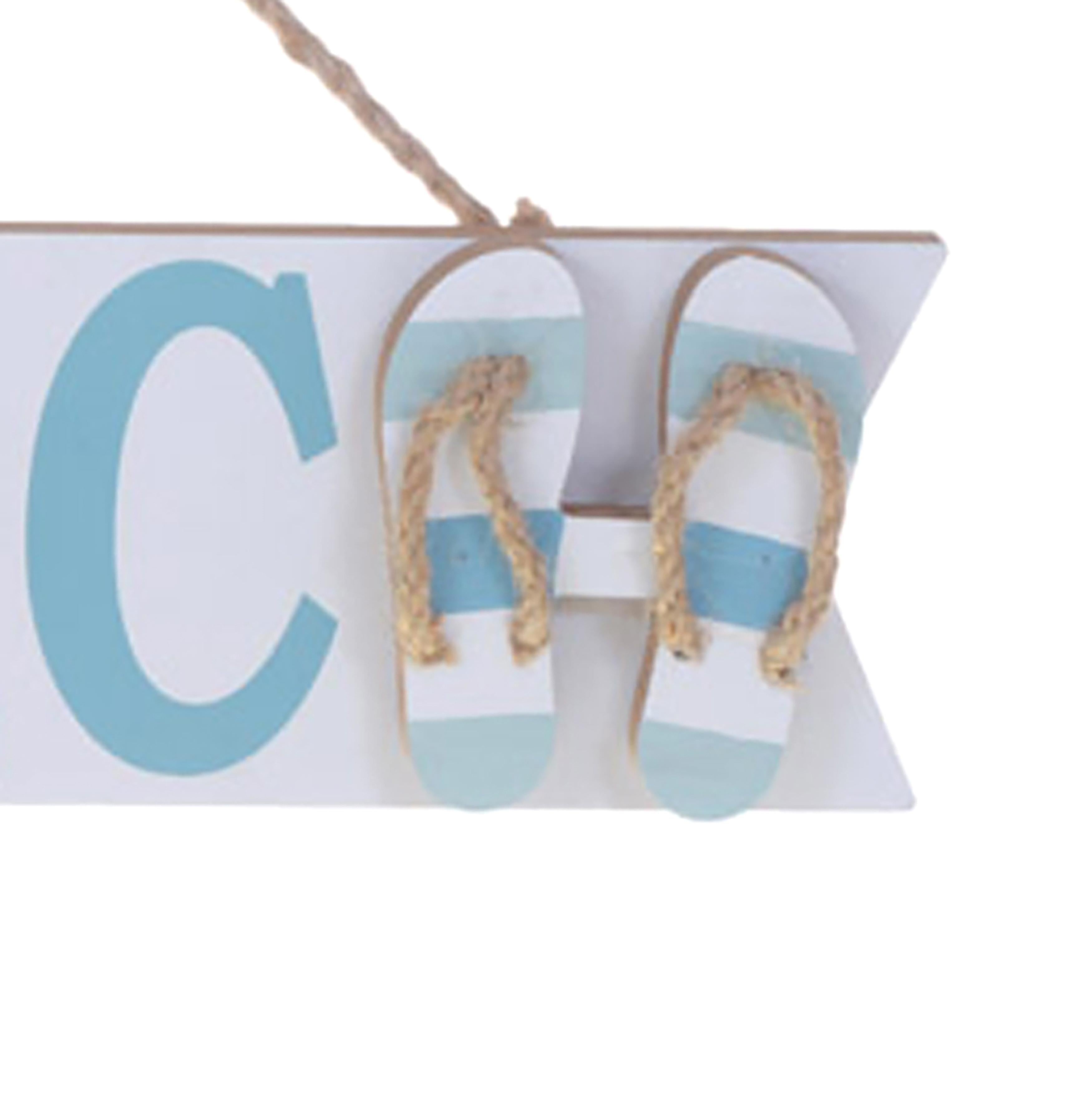 Set 3 Cartelli a Forma di Freccia con Scritta Beach Larghezza 39 cm