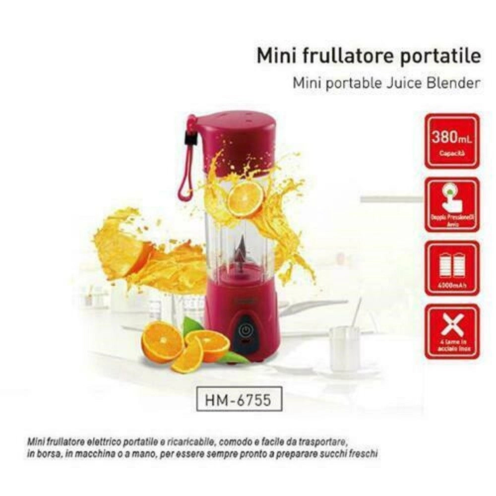 Trade Shop - Frullatore Elettrico Portatile Mini Per Frappe Piccolo Mixer Di Vetro Tritatutto -