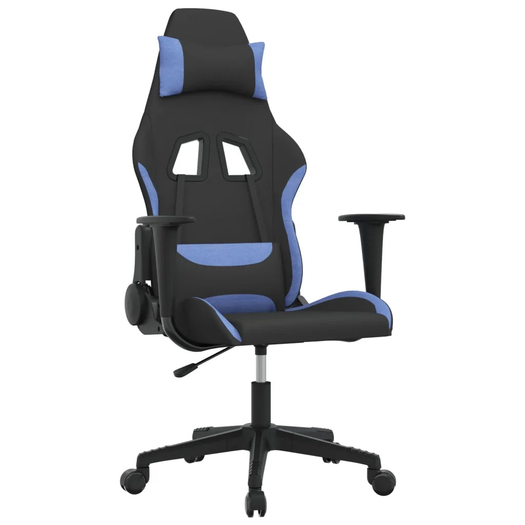 Sedia da Gaming Nero e Blu in Tessuto 345497