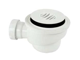 PILETTA SIFONATA PER PIATTO DOCCIA CON PIATTELLO GRIGLIATO BIANCO  11/2  foro piatto doccia ø mm.50