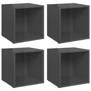 Mobile TV multimediale mensola TV credenza mobile TV sala da pranzo soggiorno camera da letto 4 pezzi lucido 37 x 35 x 37 cm legno ingegnerizzato grigio 02_0028737