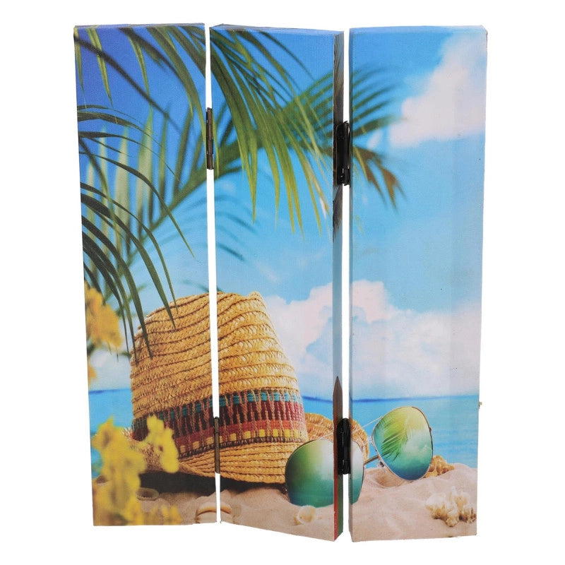 Paravento stampa 3 ante mare palme cm 120,6x2,5h180
