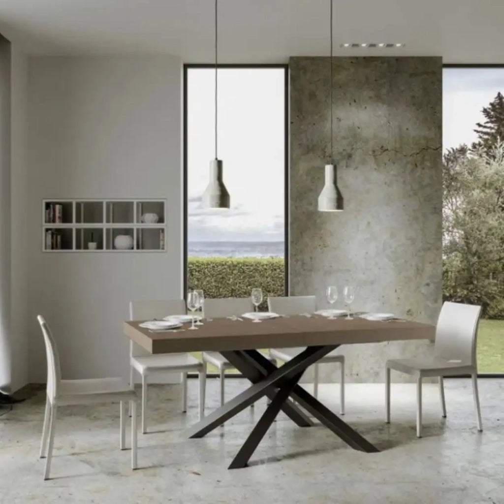 Tavolo allungabile 200/460x90 cm Volantis Premium tortora gambe antracite