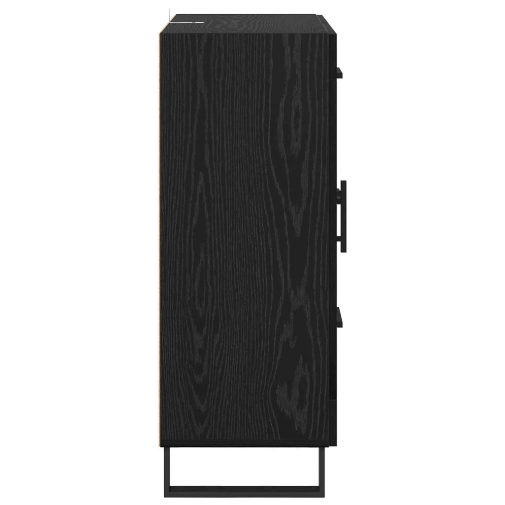 Credenza con cassetto Rovere Nero 69,5 x 34 x 90 cm 881647