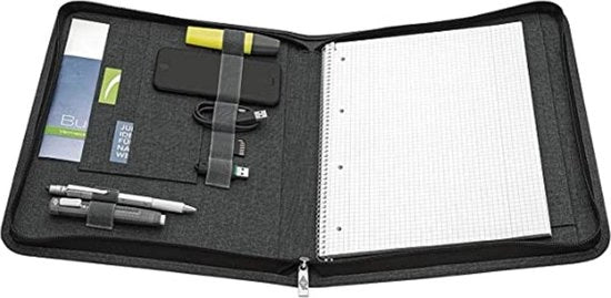 Portafoglio per affari - Organizzatore di documenti Portafoglio Schrijf Case 

Modello: Schrijfmap - Business Padfolio 
Dimensioni: 30 x 21,5 cm 
Materiali: Pelle sintetica 
Capacità di contenimento: 30 fogli 
Peso: 0,5 kg