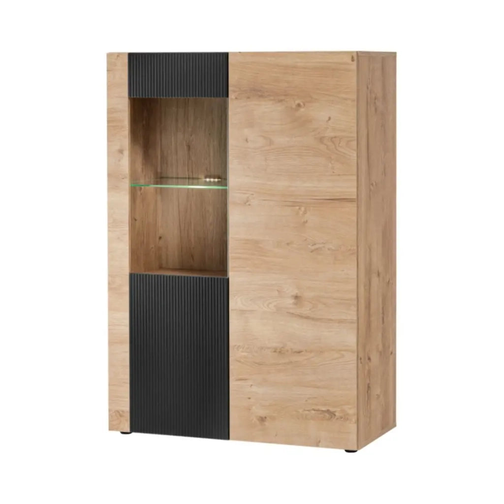 Set da salotto DOUM – Rovere chiaro e nero – L320 x H192 x P45 cm