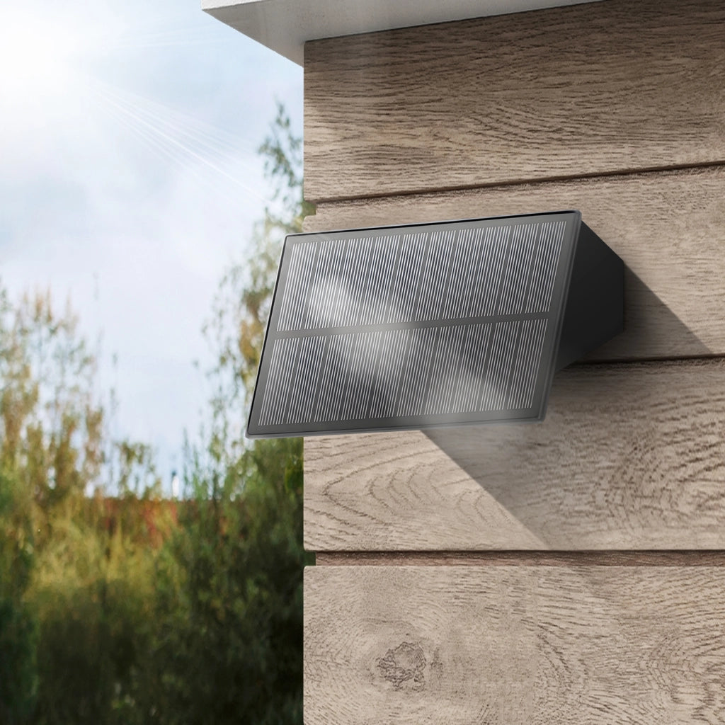 ZMH Lampada da Parete Solare Esterna Luce Calda Alto e Basso 4 Pezzi per Recinzione Giardino Balcone Terrazza