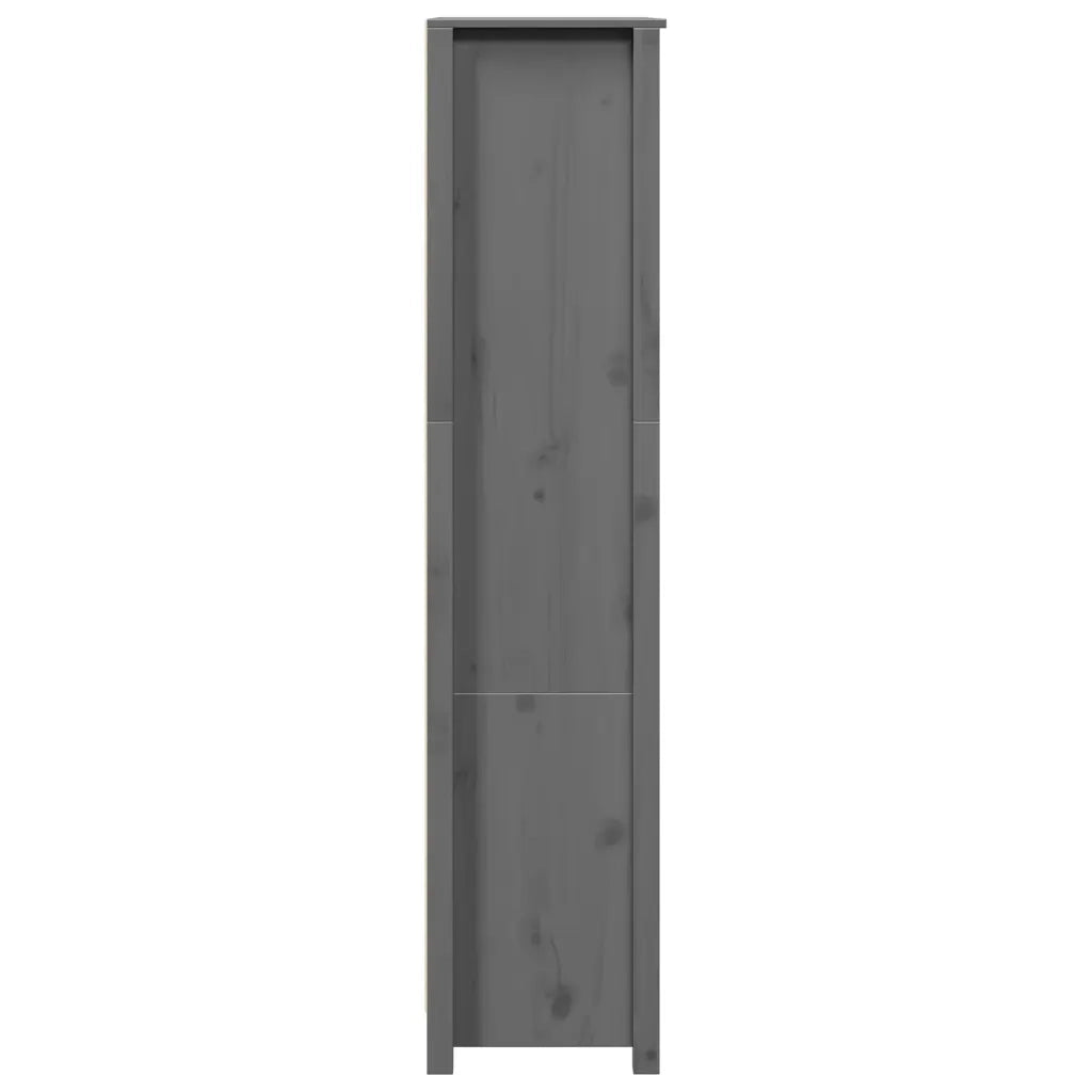 Credenza | Madia | Buffet da pranzo | Armadio da pranzo Grigio 80x35x154 cm in Legno Massello di Pino