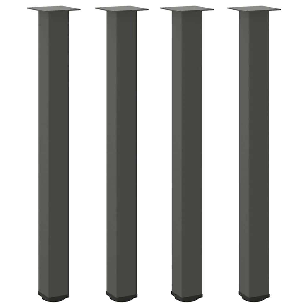 Set di 4 gambe per tavolo da bar 90 x 92 cm di altezza con piedini regolabili design moderno in acciaio antracite 02_0056771