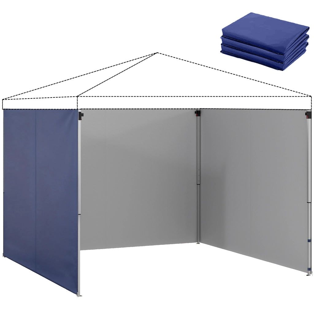 Set 3 Pezzi Fiancate con Cerniera per Gazebo 3x3 m ¨C zephmum ¨C Blu Scuro