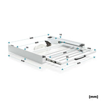 Kit sovrapposizione lavatrice asciugatrice max 150 kg con ripiano a barre estraibile