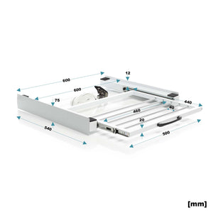 Kit sovrapposizione lavatrice asciugatrice max 150 kg con ripiano a barre estraibile