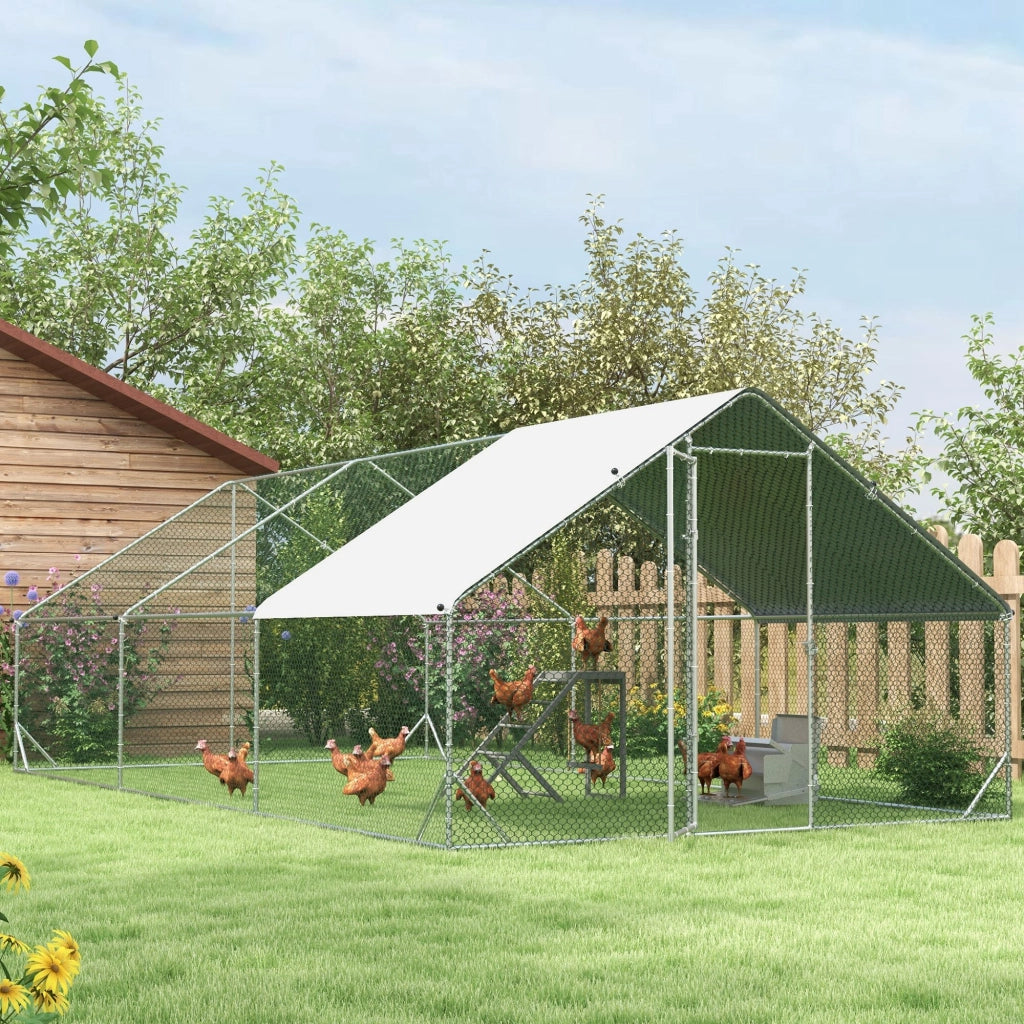Recinto esterno per pollaio voliera ¨C zephmum ¨C grigio acciaio galvanizzato 3x6x2 m
