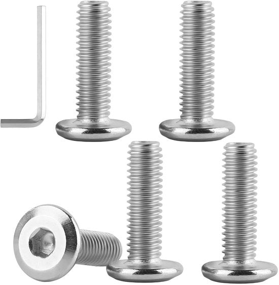 30 zeskantschroef M6 x 20 mm con testa piatta, viti a 6 gomiti in acciaio inossidabile 304, viti a 6 gomiti per apparecchi meccanici, apparecchi elettronici, modellismo