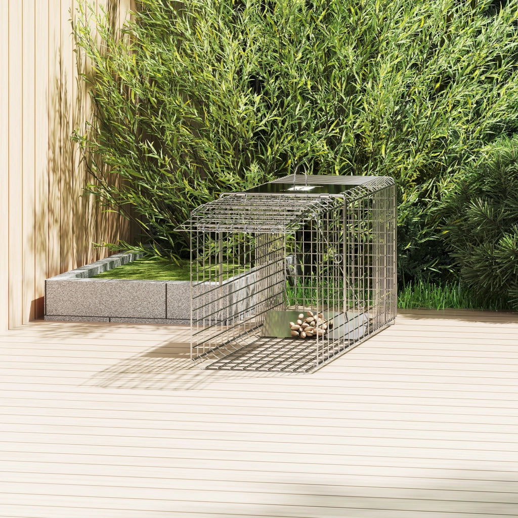 Gabbia per Animali Pieghevole in Acciaio ¨C zephmum ¨C Argento 81x26x34.5cm