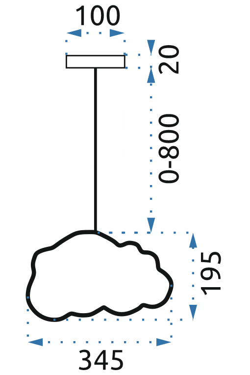 Lampada Pensile Nuvoletta Pensile Grigio