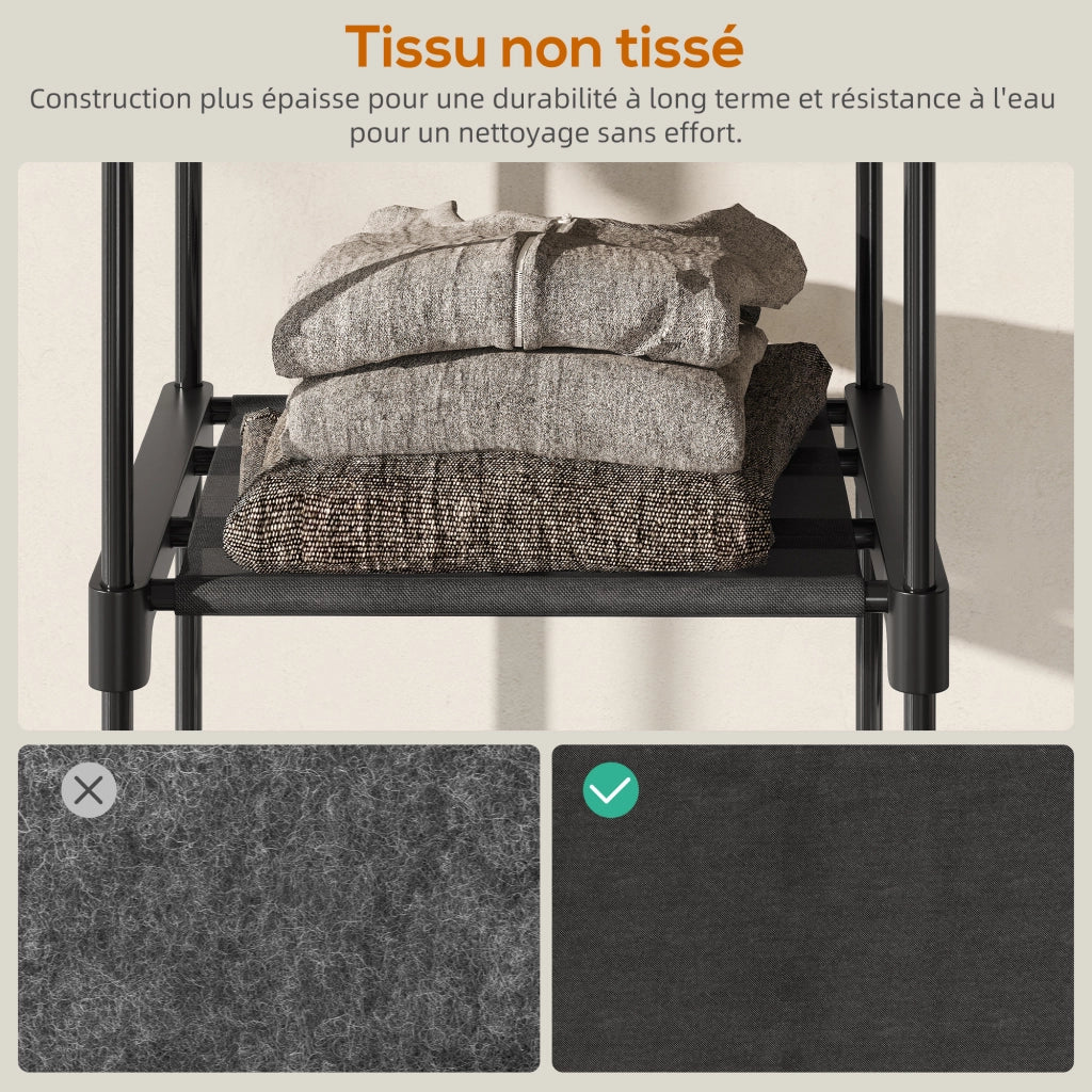 Armadio guardaroba appendiabiti ¨C zephmum ¨C nero 182x43x185