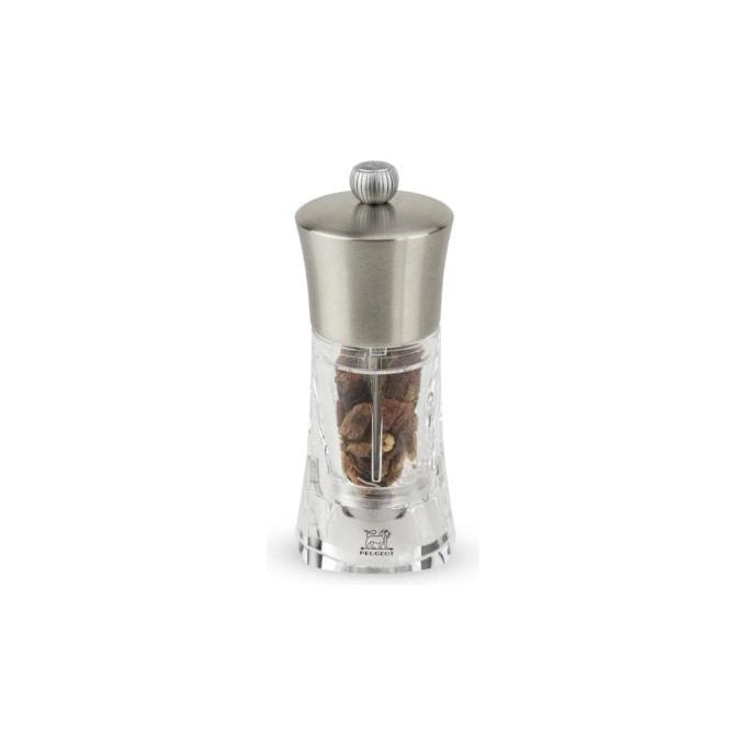 Peugeot 29050 Ouessant Macinapepe per Peperoncino Essiccato con Regolazione della Macinatura Acciaio inox Trasparente