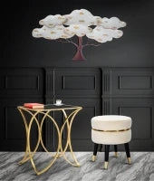 Sgabello Paris Crema/Gold Cm Ø 35X40,5