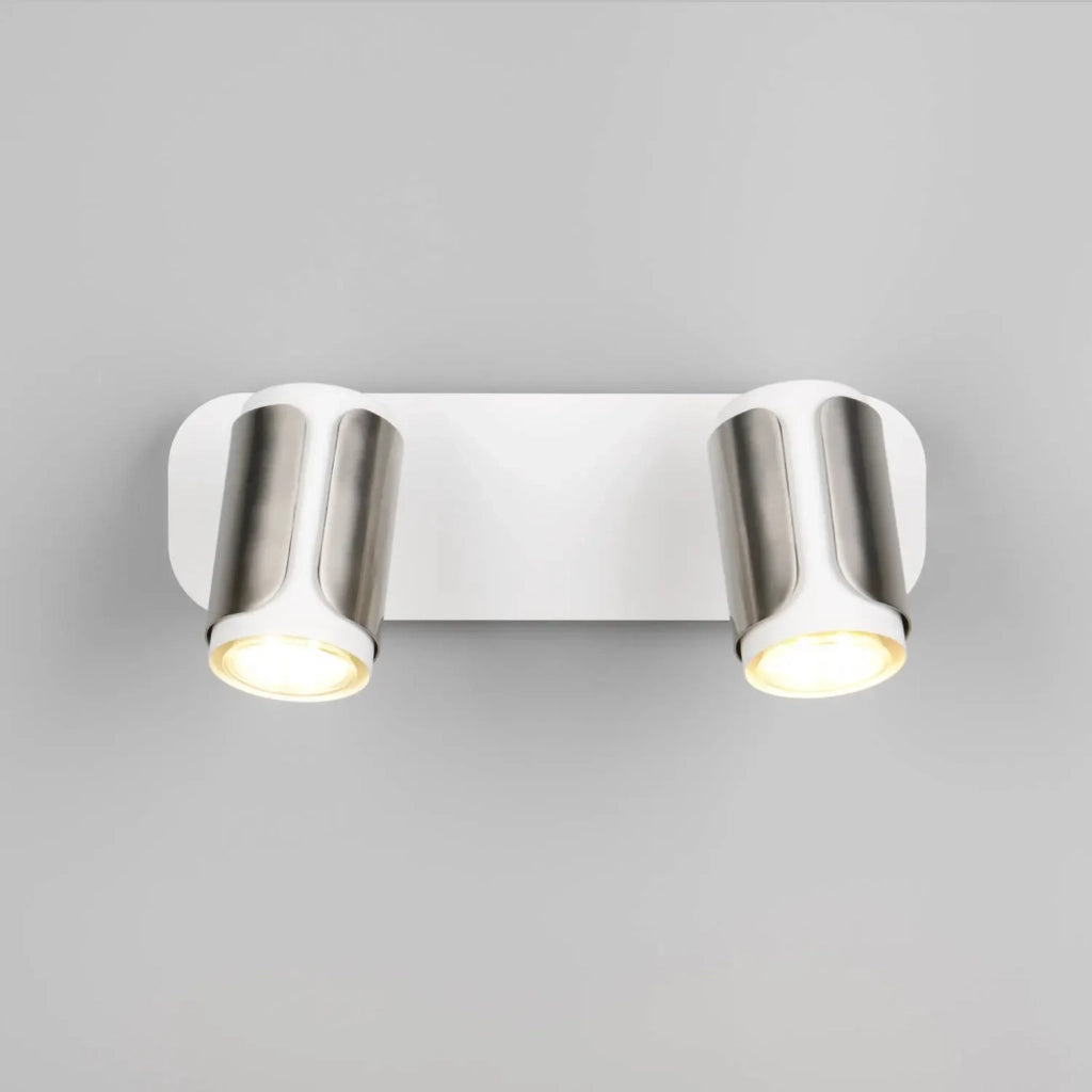LÚZETE - SPOT DA PARETE/PLAFONIERA 2 LUCI GU10 METALLO NICKEL OPACO GIADA