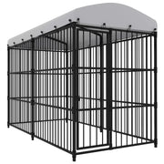 Cuccia/gabbia/recinto per animali domestici da esterno con tetto per cani 300 x 150 x 210 cm nero 02_0041728