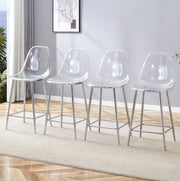 Set di sgabelli trasparenti con struttura in metallo