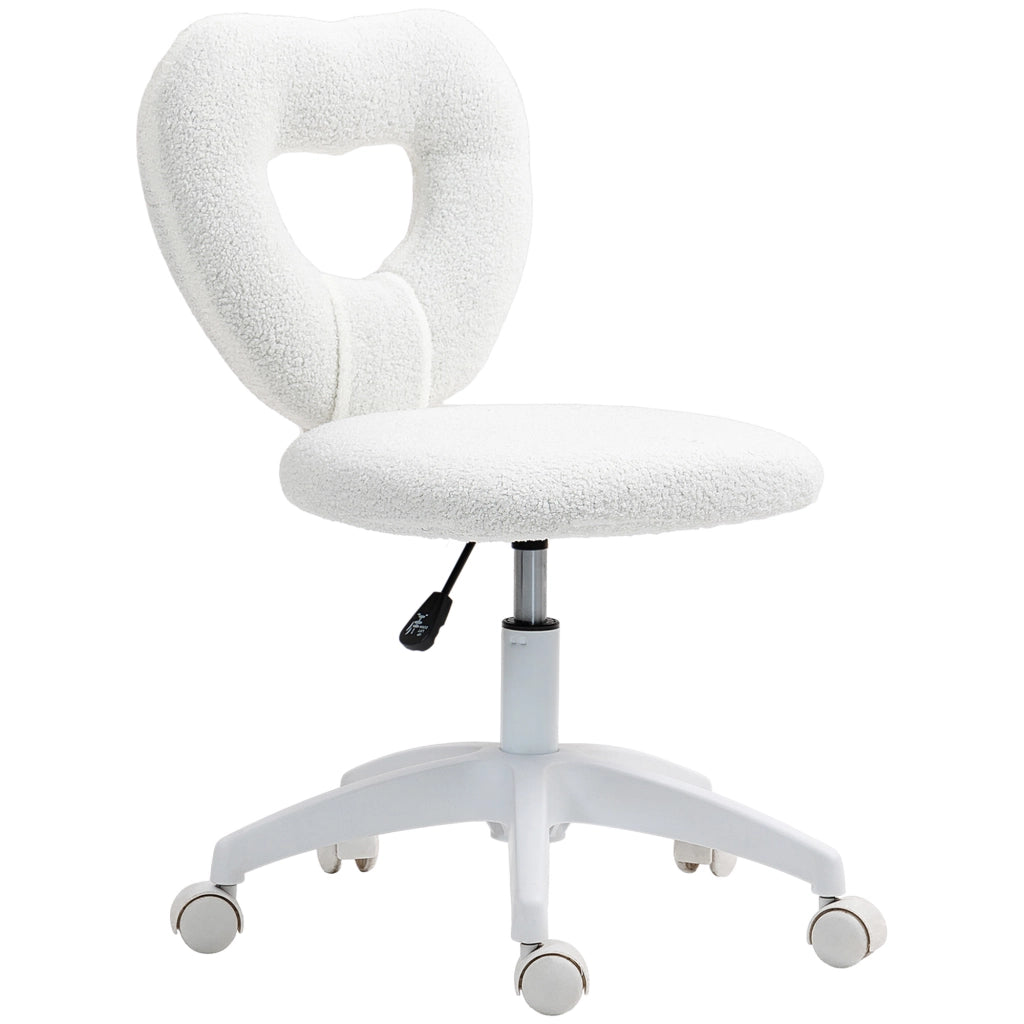 Sedia da Ufficio Imbottita con Rotelle ¨C Zephmum ¨C Velluto Bianco 45x56x78-88 cm