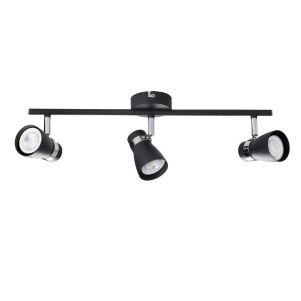 Plafoniera Kanlux ENALI 28767 3 luci GU10 nero/cromo