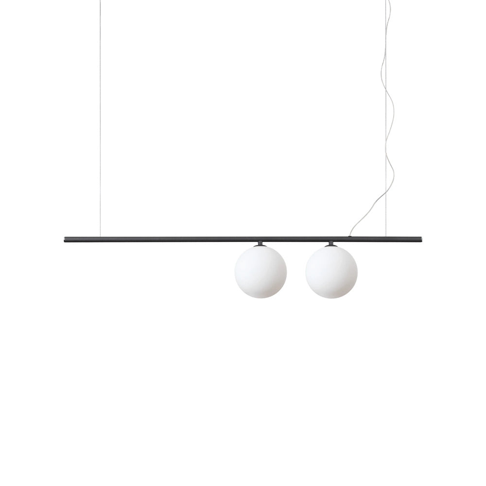 Sospensione Contemporanea Perline Metallo Nero 2 Luci G9 3W 3000K Luce Calda