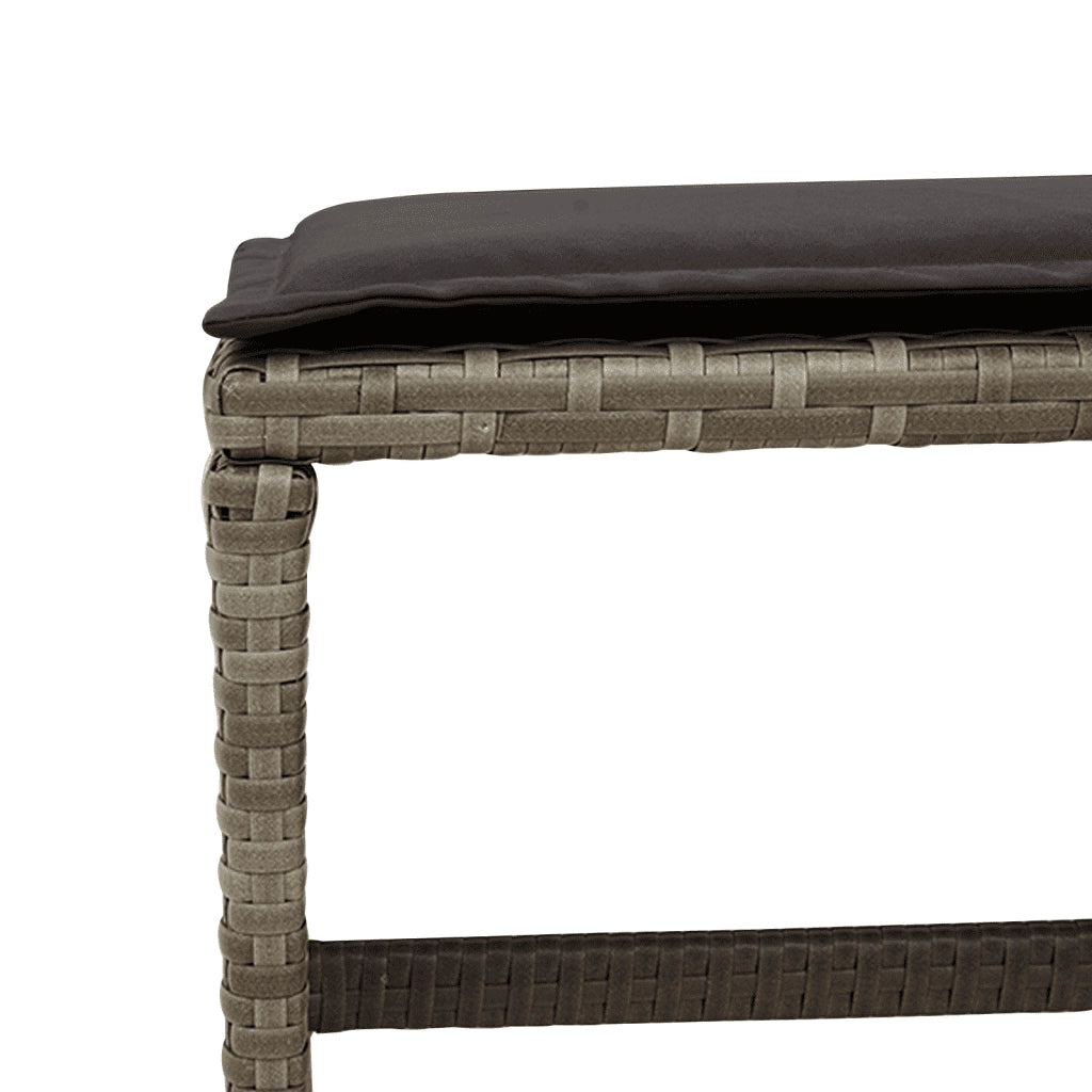 Set da Pranzo da Giardino 11pz con Cuscini in Polyrattan Grigio 3211328