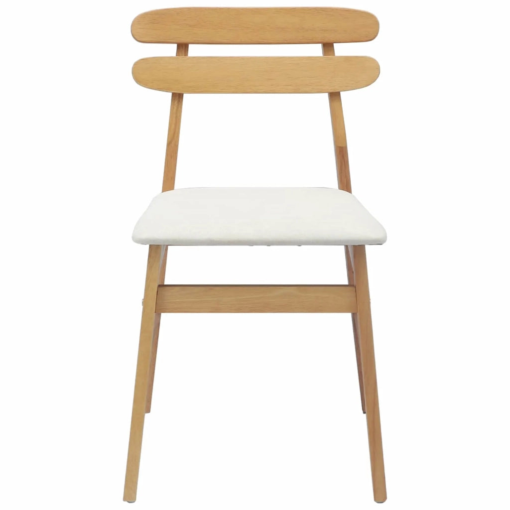 Sedia da pranzo 2 pcs Naturale e chiaro Legno di gomma solido 42020512