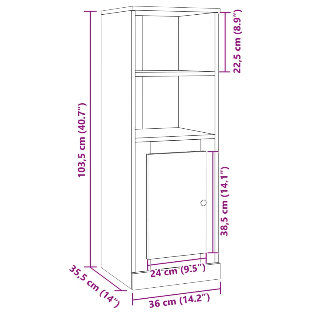 Buffet credenza cassettiera mobiletto mobile contenitore organizer cucina soggiorno salotto alto fatto a mano 36 x 35,5 x 103,5 cm legno ingegnerizzato marrone 02_0033162