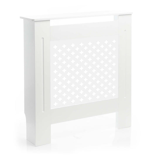 Toboli Copritermosifoni in legno bianco 78 x 19 x 82 cm, copri termosifone in MDF, pannello in legno per radiatori, elegante mobile copritermosifone