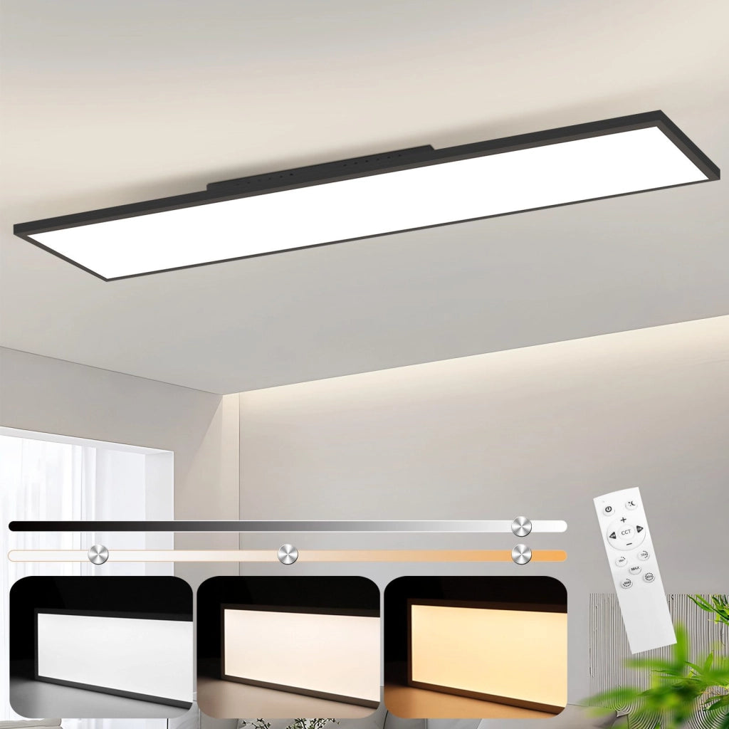 ZMH Lampada da soffitto plafoniera LED nera dimmerabile telecomando per soggiorno ufficio