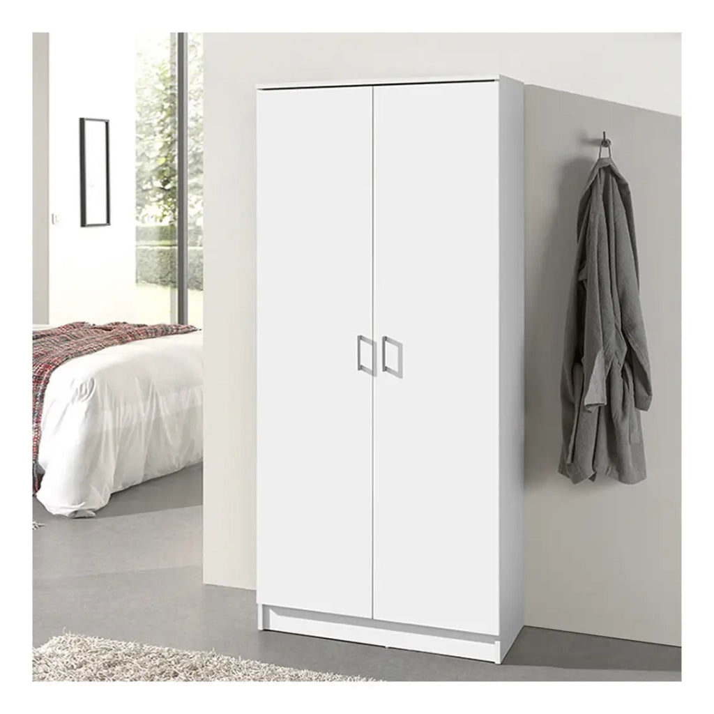 Armadio REY – 2 porte – 80×180 cm – Bianco – Moderno