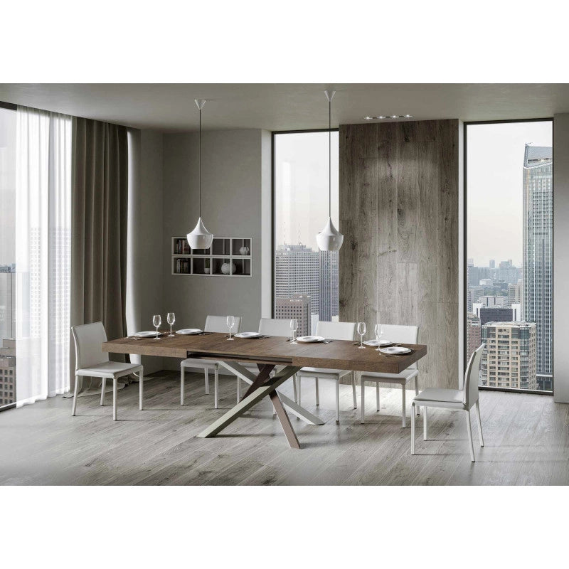 Tavolo allungabile 200/460x90 cm Volantis telaio Multicolore 4/C - Noce