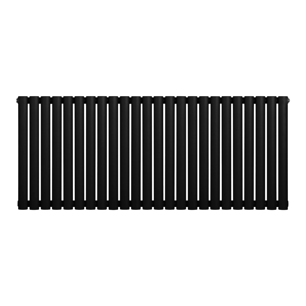 Radiatore Orizzontale Design Ovale Colonna Singola Nero 600x1440 mm