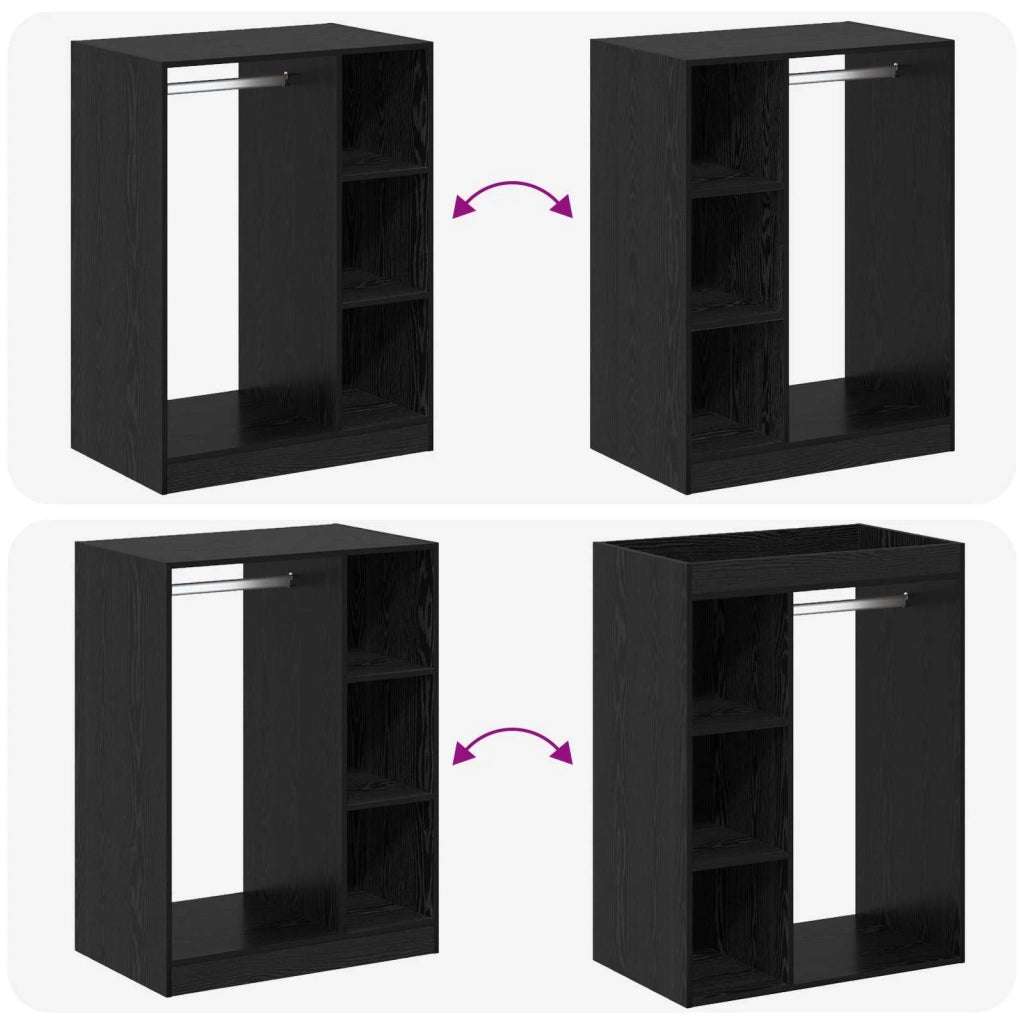 Guardaroba con lo scaffale Rovere Nero 77 x 48 x 102 cm 879644
