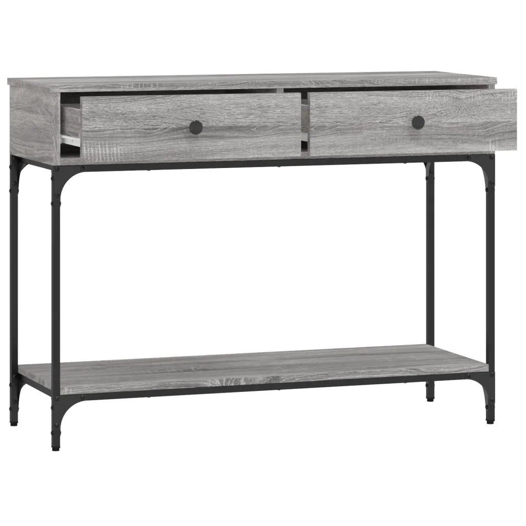 Tavolino Consolle-Tavolino da soggiorno-Tavolo Grigio Sonoma 100x34,5x75cm Legno Multistrato 432180