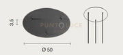 OBA0027 BASE TONDA 3 FORI NERO D.50CM H.3,5CM PER SOSPENSIONE